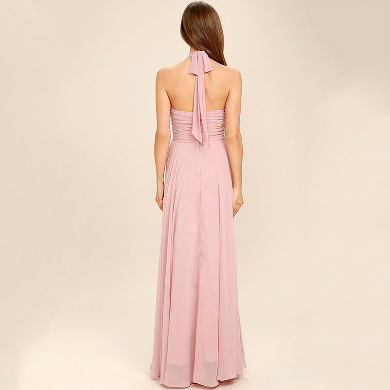 Elegant Chiffon Halter Neck Cocktail Dress