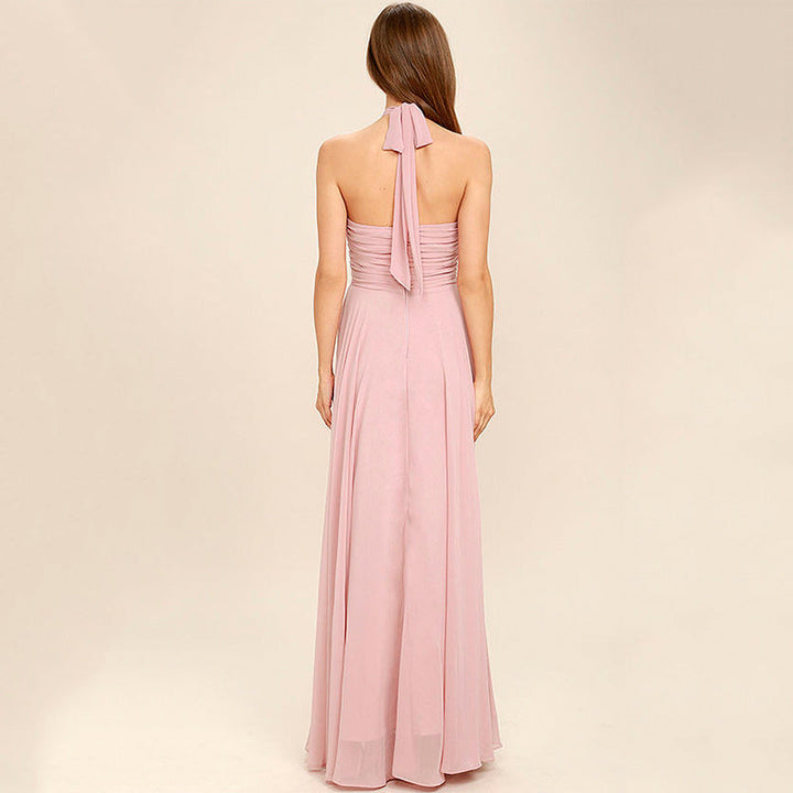 Elegant Chiffon Halter Neck Cocktail Dress