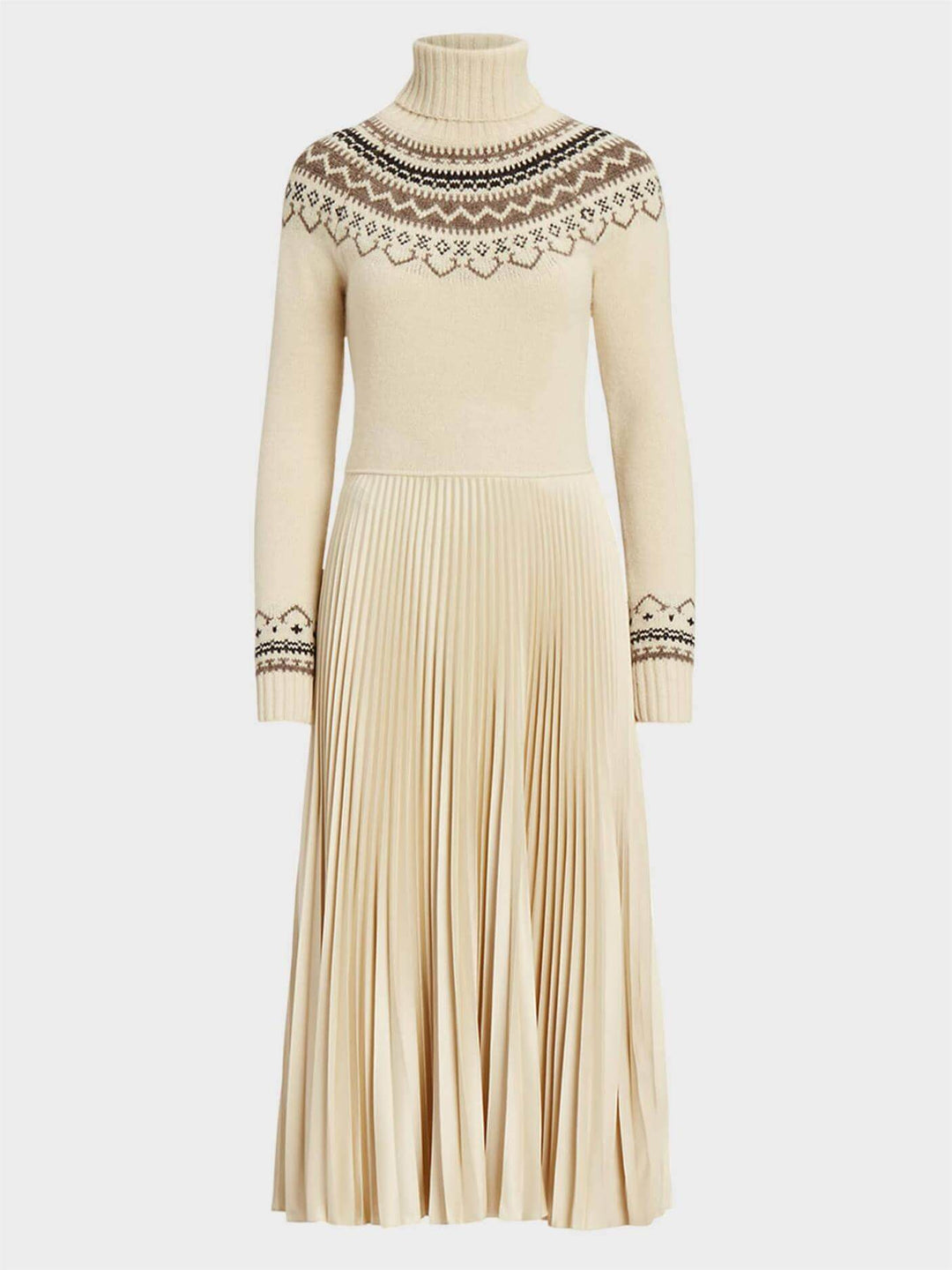 Women's Turtleneck Sweater with Fair Isle Pattern