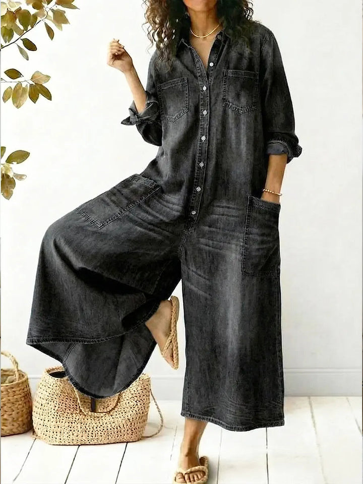 Joan | Casual Cotton Denim Jumpsuit