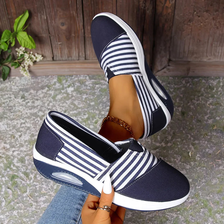Tasha - Comfortable Striped Slip-On Comfort Sneakers