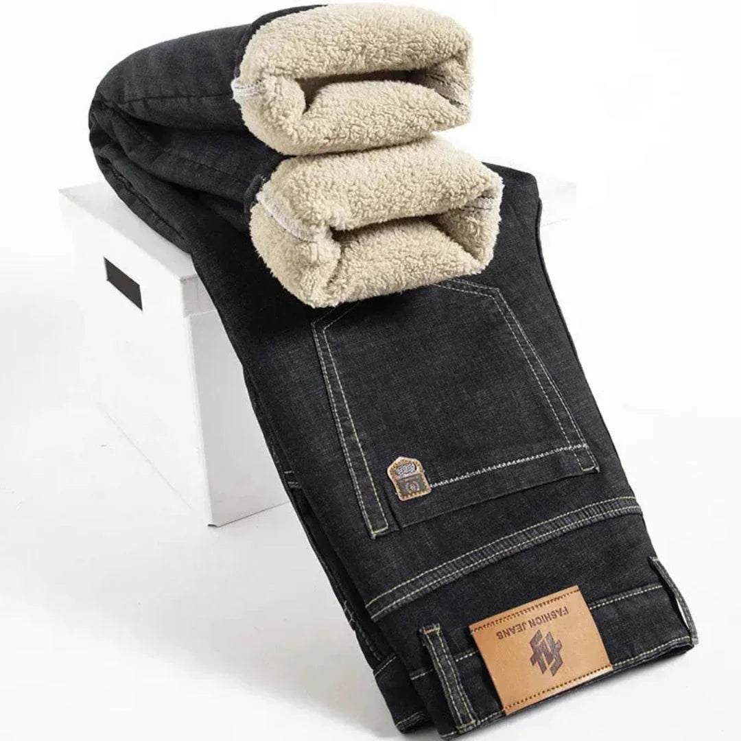 Alaric Sherpa-Lined Straight Leg Jeans