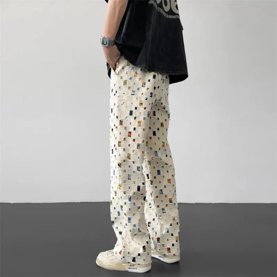 Andrew Geometric Patchwork Pants