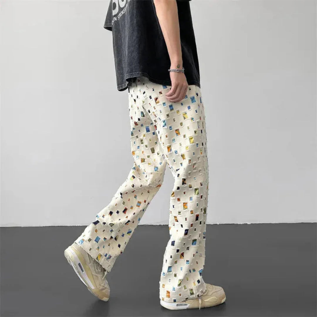 Andrew Geometric Patchwork Pants
