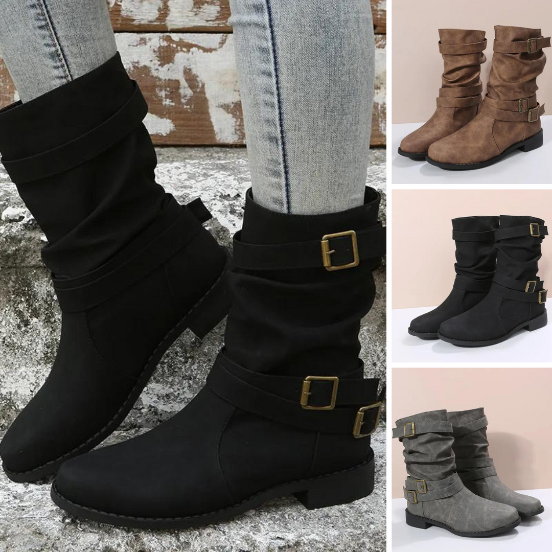 Stylish women's casual Martin boots with round toe design