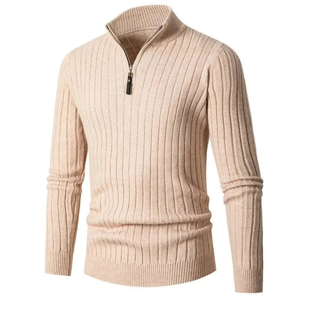Caden Half-Zip Ribbed Sweater