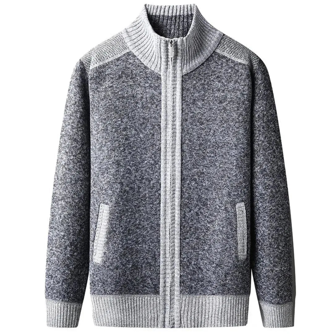 Carl Classic Knit Zip-Up Cardigan