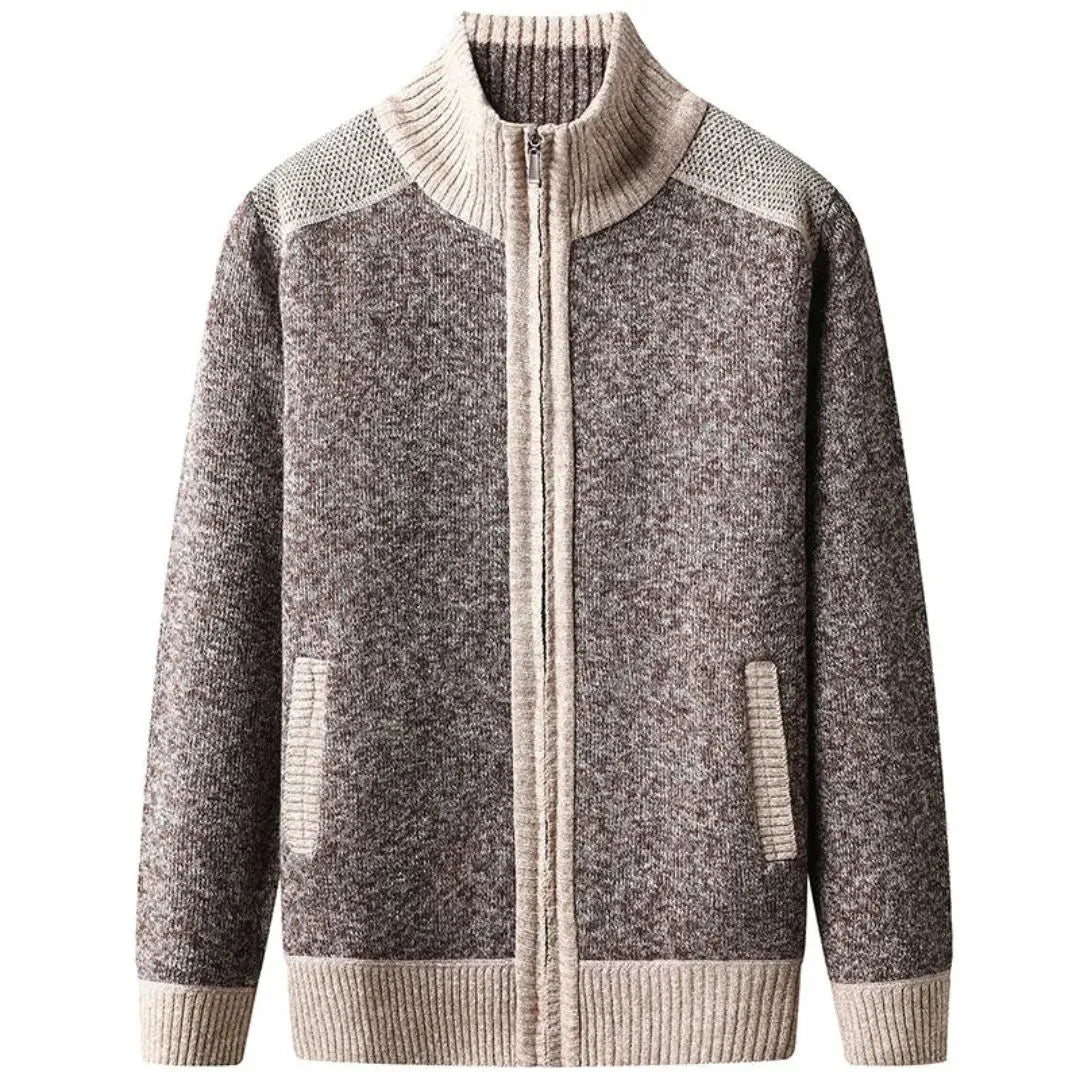 Carl Classic Knit Zip-Up Cardigan