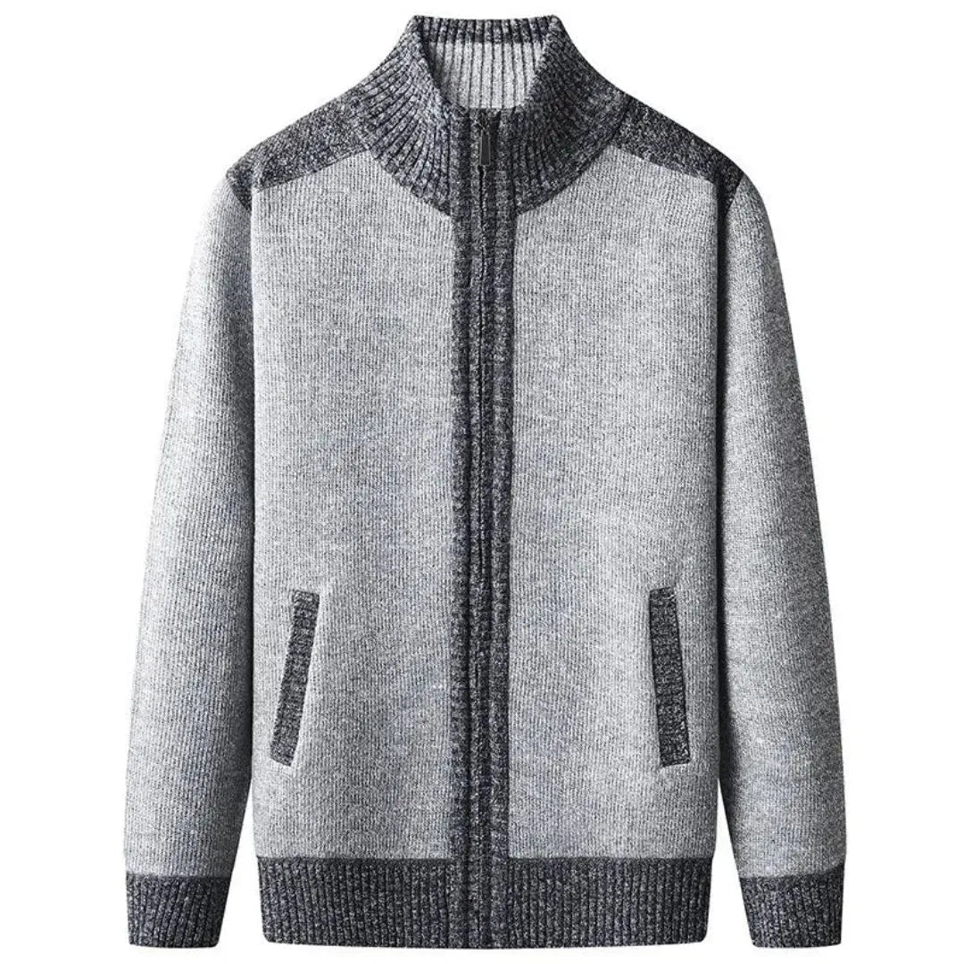 Carl Classic Knit Zip-Up Cardigan