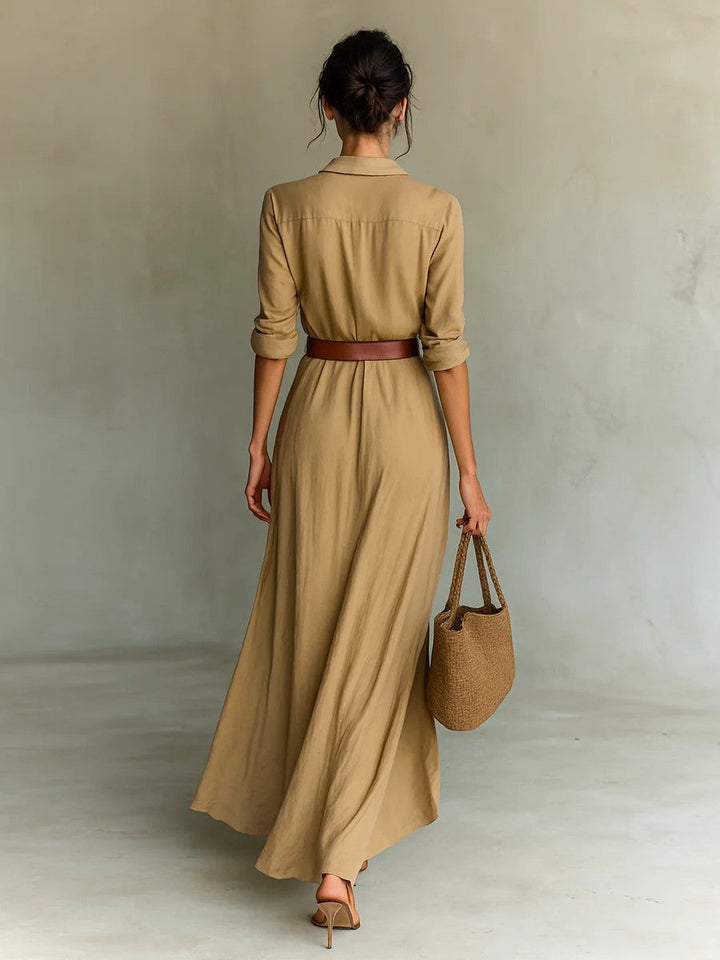 Thames | Lapel-Wrap Maxi Dress