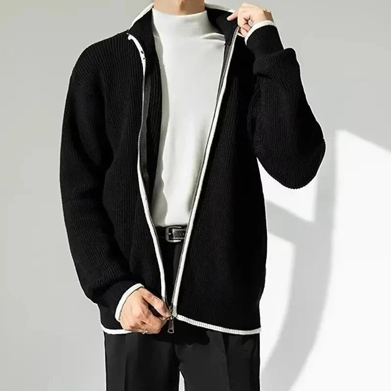 Hank Contrast Trim Knitted Cardigan