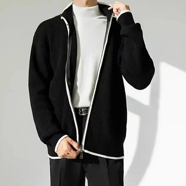 Hank Contrast Trim Knitted Cardigan