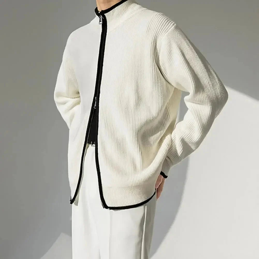 Hank Contrast Trim Knitted Cardigan