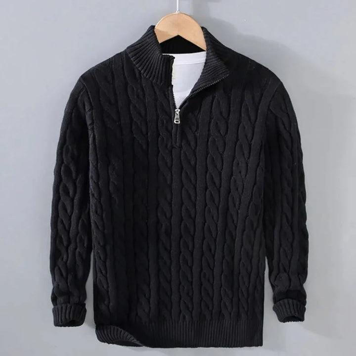 Hensley Cable Knit Half-Zip Sweater