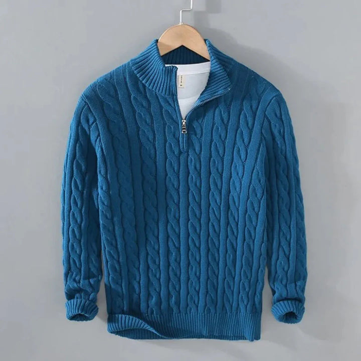 Hensley Cable Knit Half-Zip Sweater