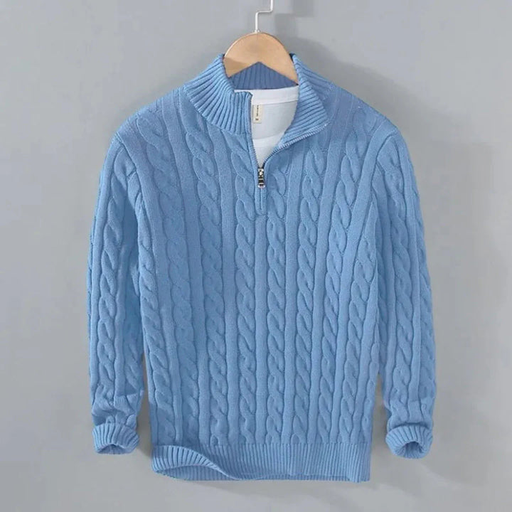 Hensley Cable Knit Half-Zip Sweater