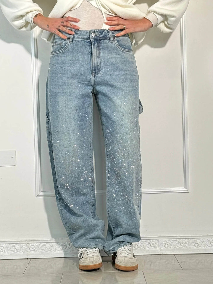Victoria - High-Waist Glitter Jeans