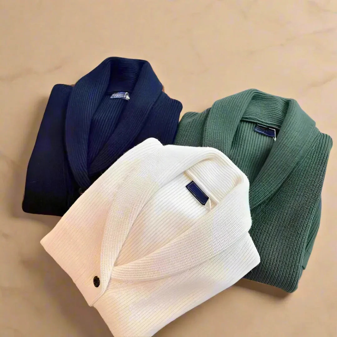 Juliano Ribbed Shawl Collar Cardigan