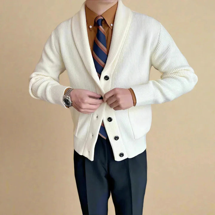 Juliano Ribbed Shawl Collar Cardigan