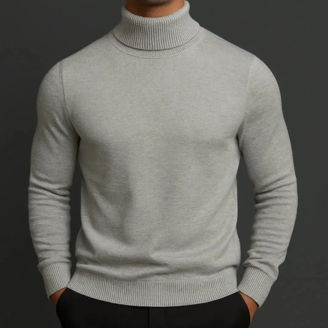 Lucas Men’s Merino Premium Fabric-Blend Turtleneck Sweater