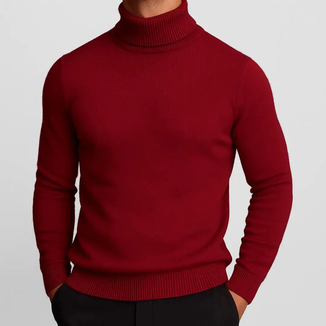 Lucas Men’s Merino Premium Fabric-Blend Turtleneck Sweater