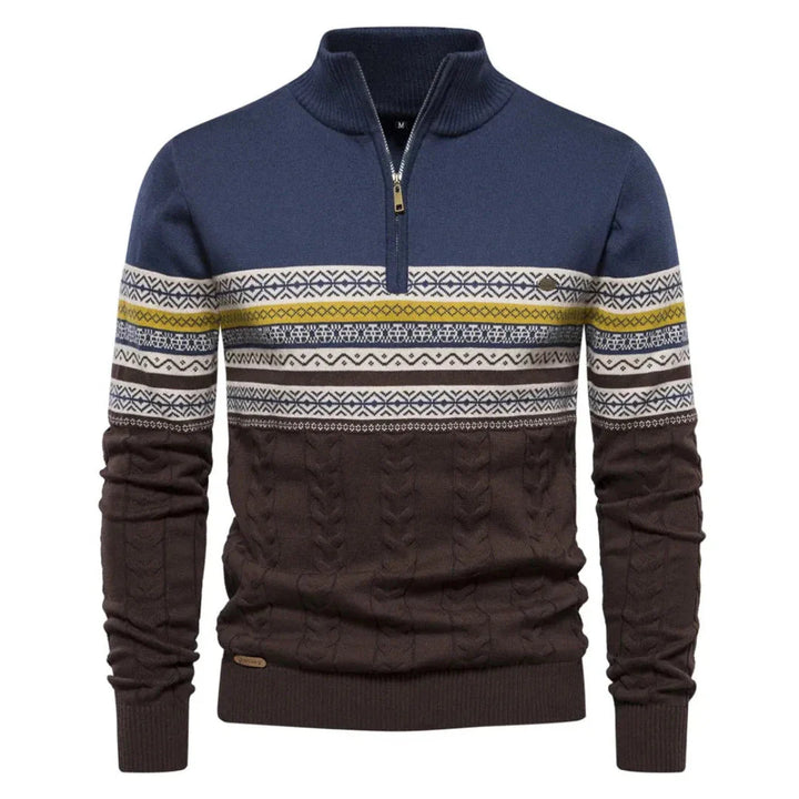Myles Striped Quarter-Zip Sweater