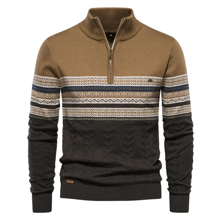Myles Striped Quarter-Zip Sweater