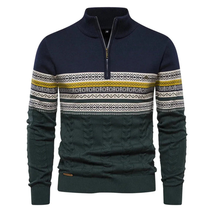 Myles Striped Quarter-Zip Sweater