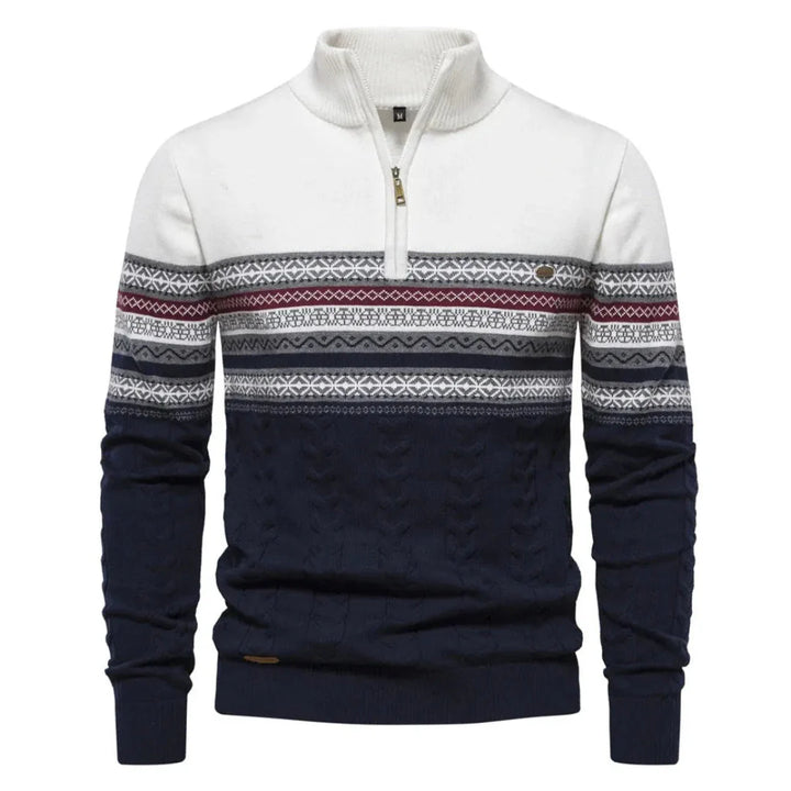 Myles Striped Quarter-Zip Sweater