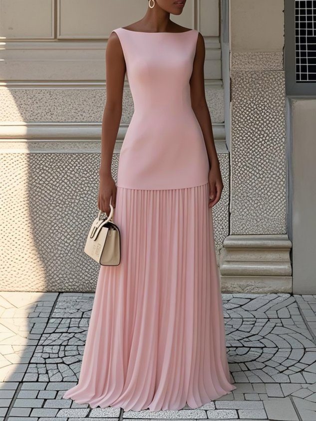 Hayden Vivienne | Sleeveless Dress With Flowing Pleats
