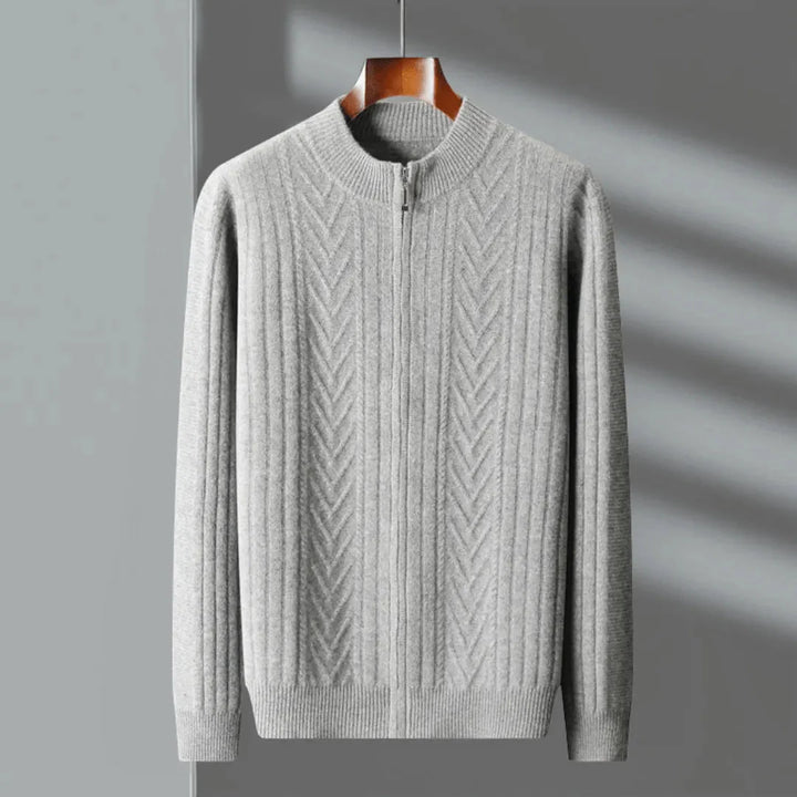 Oscar Merino Full-Zip Sweater