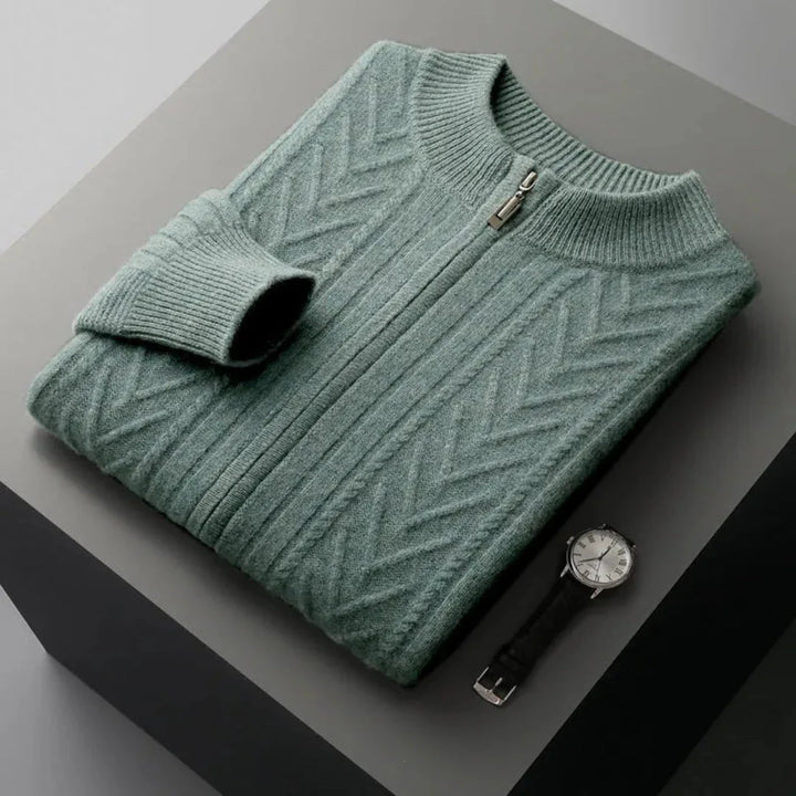 Oscar Merino Full-Zip Sweater