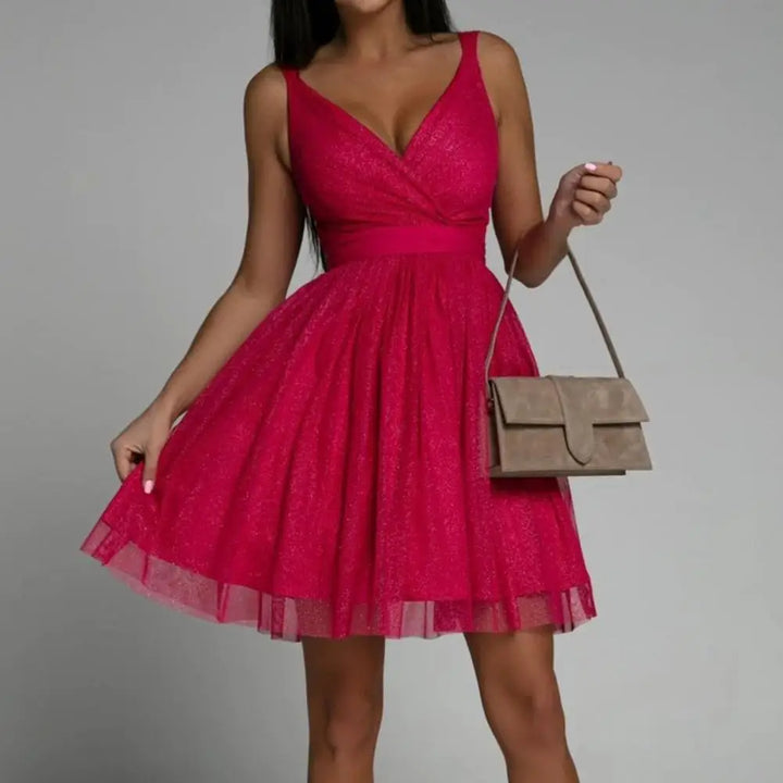 Elegant Sleeveless V-Neck Cocktail Dress