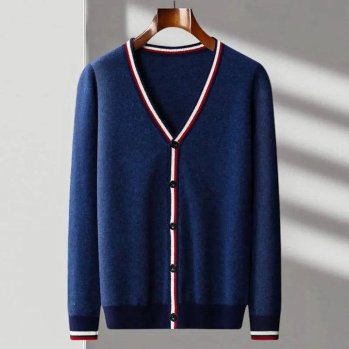 Ralph V-Neck Stripe Knit Cardigan