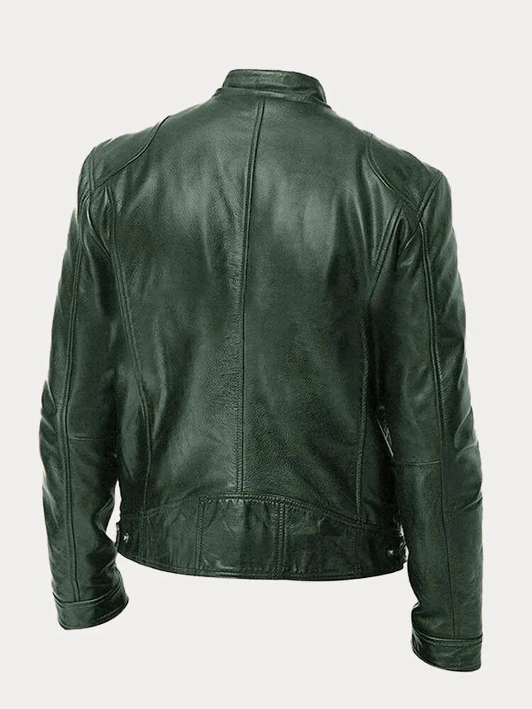 Victor  | Sleek Leather Biker Jacket