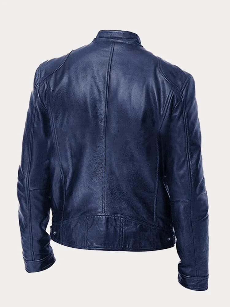 Victor  | Sleek Leather Biker Jacket