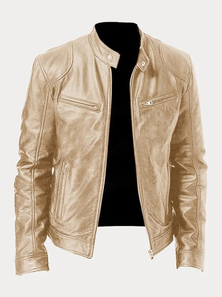 Victor  | Sleek Leather Biker Jacket