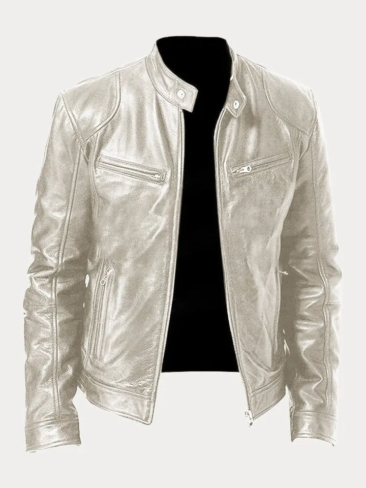 Victor  | Sleek Leather Biker Jacket