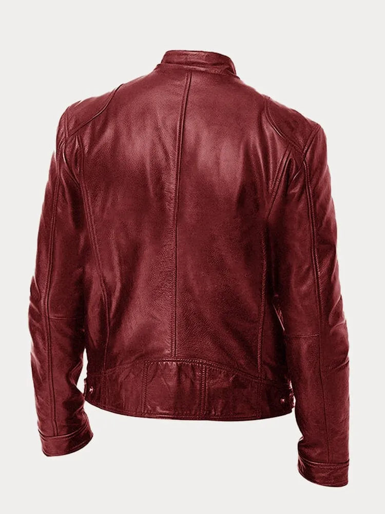 Victor  | Sleek Leather Biker Jacket