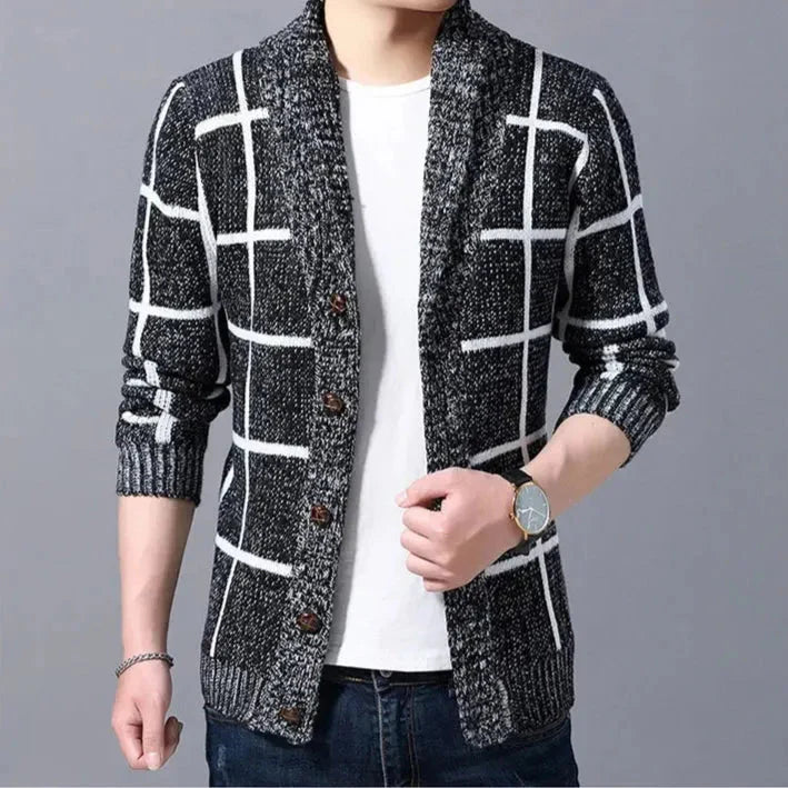 Theo Plaid Shawl Collar Cardigan