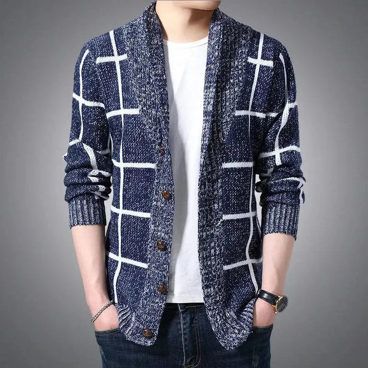 Theo Plaid Shawl Collar Cardigan