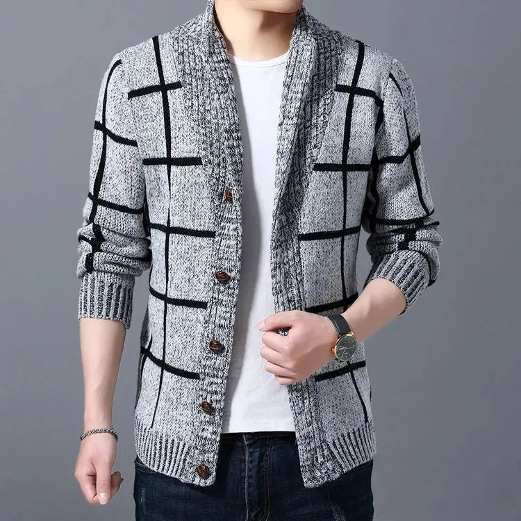 Theo Plaid Shawl Collar Cardigan