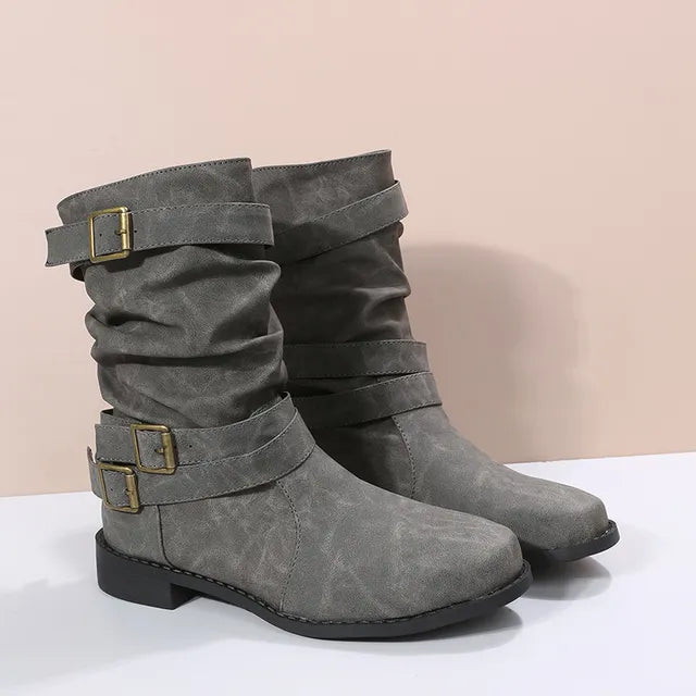Stylish women's casual Martin boots with round toe design
