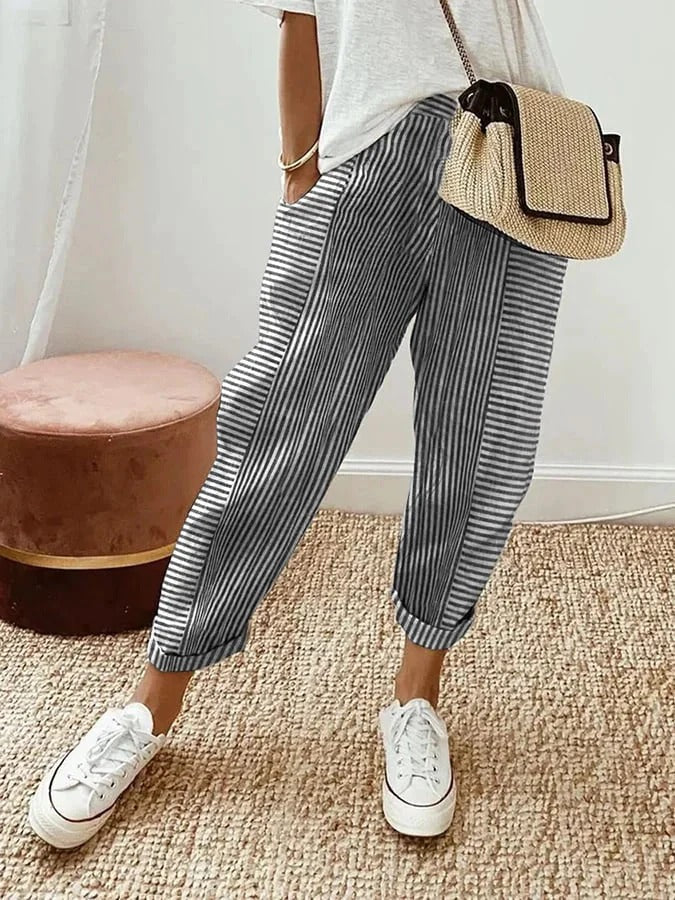 Celia - Classic Striped Trousers