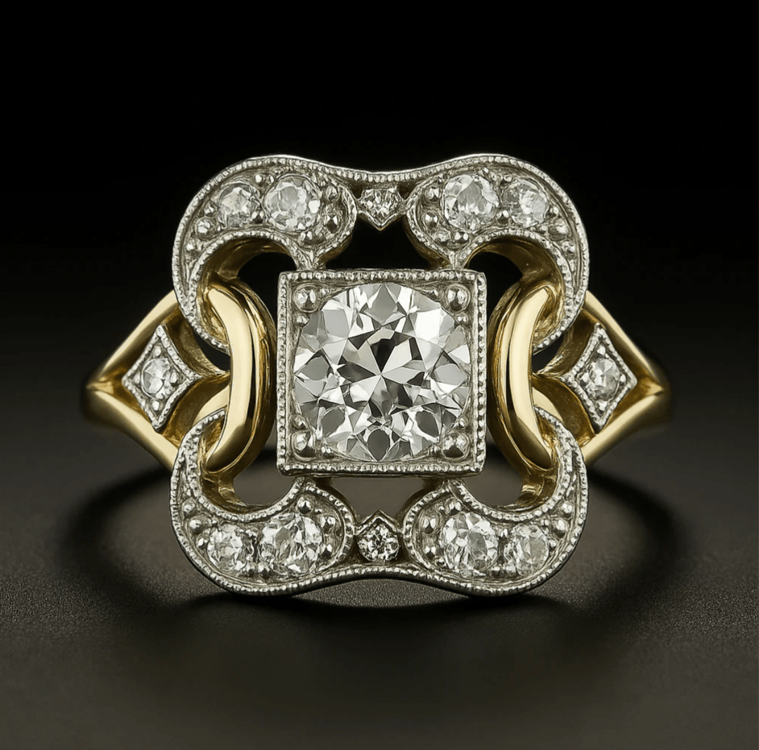 VINTAGE ZIRCONIA GOLD RING